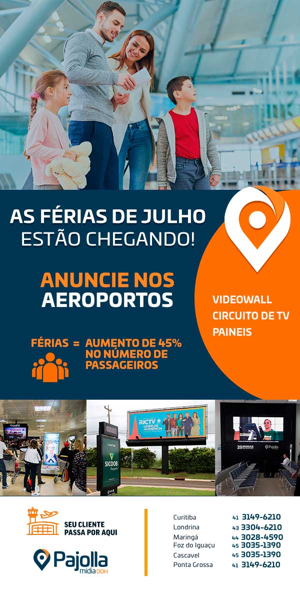 Anuncie em aeroportos Arte: As férias  de julho estão chegando!